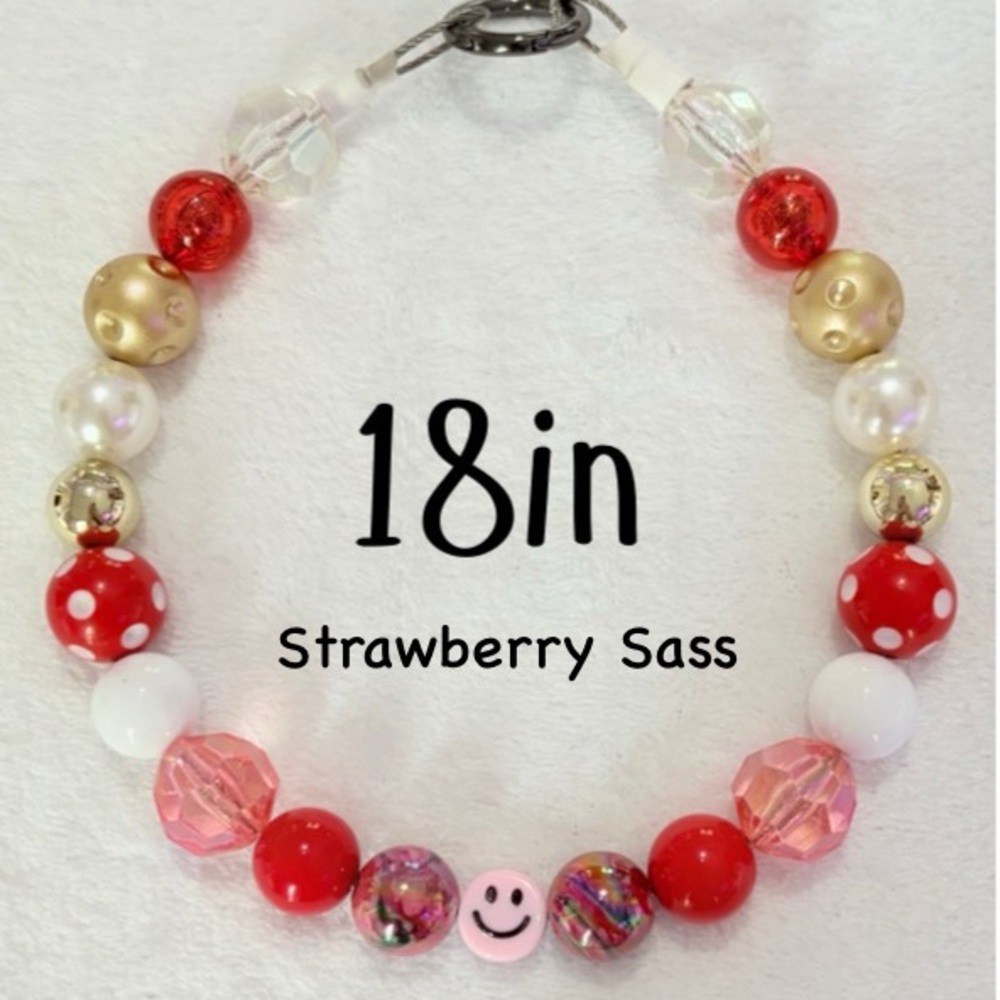 Handmade Beaded Dog or Pet Collar Necklace with Easy Spring Clasp! Cute! Glam!